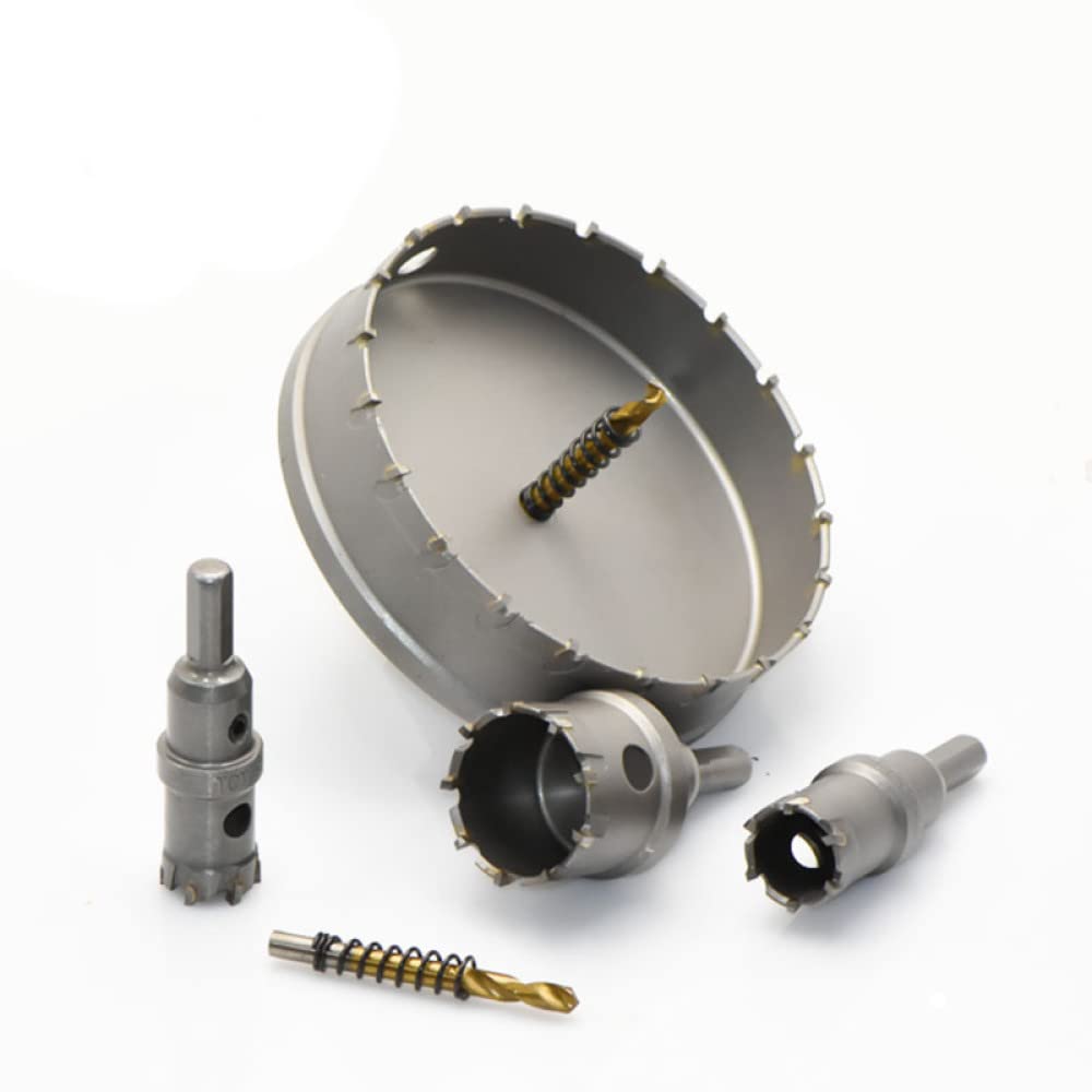 Kit de sierra perforadora TCT para metal 16-100 mm Punta de carburo de tungsteno Agujero Cortador de sierra Broca Metal duro Hierro de acero inoxidable, 100 mm