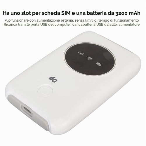 Router Mobile con Slot per Scheda SIM, Router da Viaggio Hotspot Mobile Mini Tascabile USB 4G LTE 300 Mbit WiFi 5G Sbloccato 3200 MAh, WiFi Portatile per Casa e Viaggio