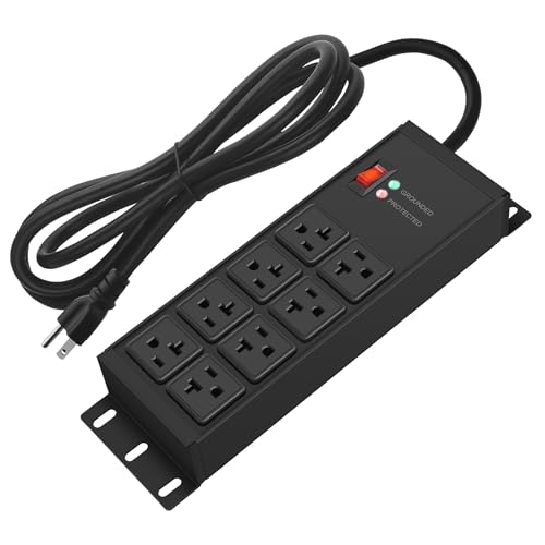 Image of CCCEI 12 Gauge Heavy Duty Power Strip, 8 Ports, Black, 25FT.