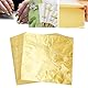 ILantule 100 Blatt Imitation Blattgold,Blattgold,Goldpapier zum Basteln,Blattmetall, Blattgold Acrylmalerei,zum Basteln DIY Crafting(8 * 8cm)