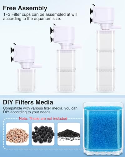 Fishkeeper Aquarium Power Filter - Fish Tank Filter Aeration Adjustable For 40 To 100 Gallon Tank thumb #4