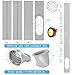 Portable AC Window Vent Kit, Adjustable Vertical/Horizontal Sliding Window Kit Plate for AC Unit, AC Window Vent Kit, AC Window Seal With 5.9 Inch Diameter, 59 Inch Length Exhaust Hose