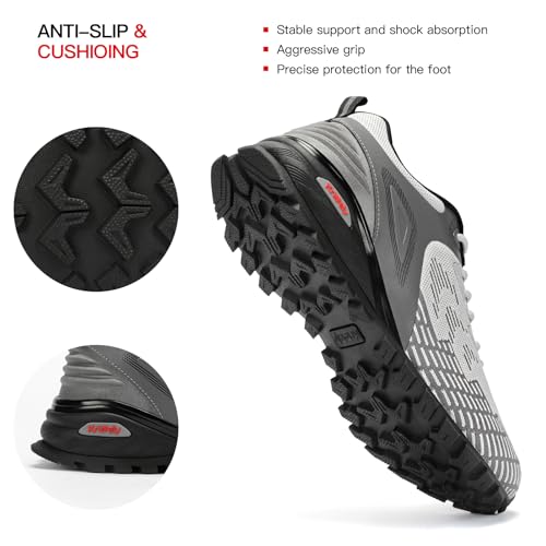 Kricely Men's Trail Running Shoes Non Slip Hiking Shoes Tennis Shoes Fashion Sneakers Workout Footwear2