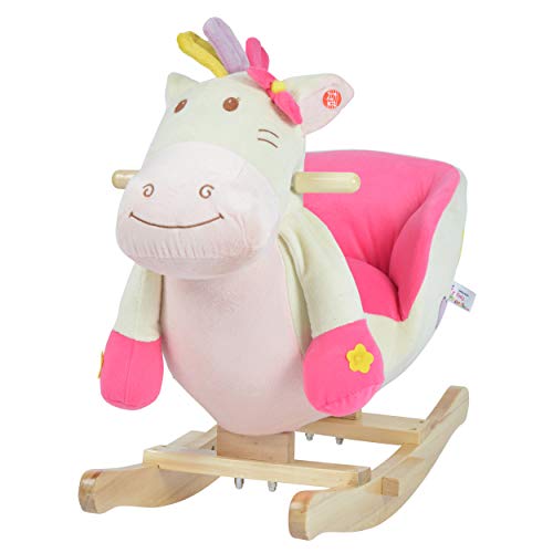 Pink Papaya - Animal Columpio Emily, Caballo balancín para niños y bebés con Soporte para la Espalda y Brazos