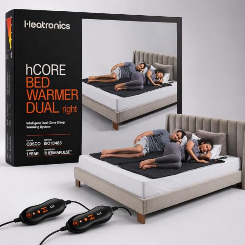 Image of Heatronics Electric Blanket Double Bed | hCore Bed Warmer Dual | 1-Year HeatCare Warranty | Dual Climate Control, ZipSplit Convertible, ThermoLock,TheraFlex 6-Layer Build, Low-Power 270W, ISO 13485 & CDSCO Certified
