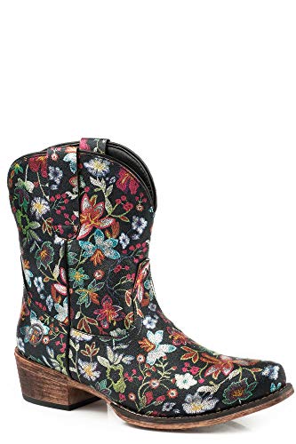 ROPER Western Boots Womens Ingrid 7  7.5 B Black 09-021-1567-1637 BL