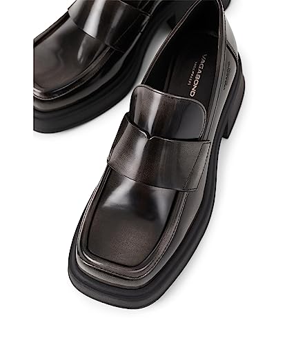 Image of Vagabond Shoemakers Dorah Polish Leather Loafers for Women - Leather Construction - Square Toe