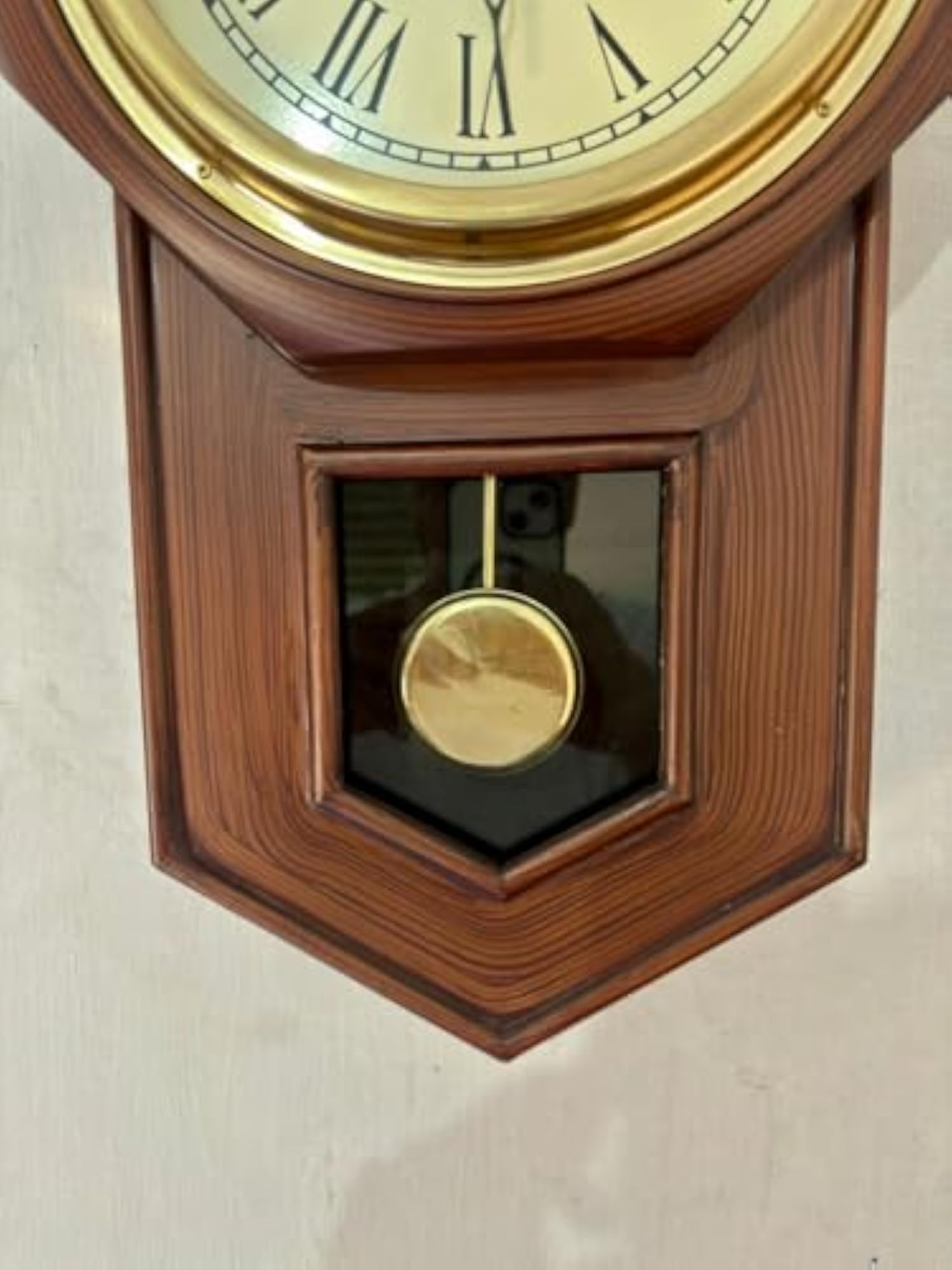 Vintage Wall Clock with Pendulum, Antique Wooden Design