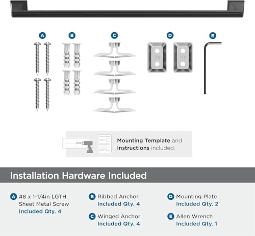 Image of Amerock Mulholland 24 inch Matte Black Towel Bar