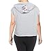 Calvin Klein Women's Cropped Pullover Hoodie with Floral Patch on Hood, Pearl Grey Heather, X-Large