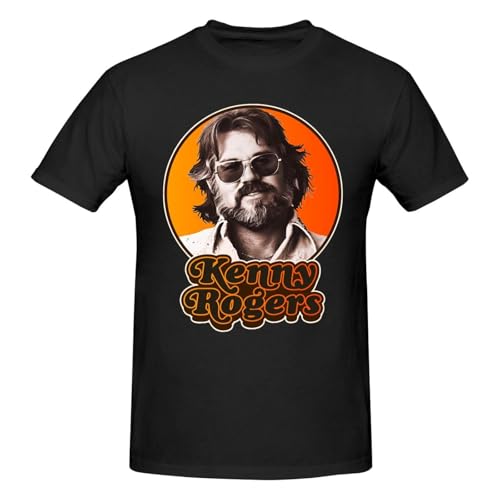 Kenny Music Rogers Shirt Men's Cotton Fashion Casual Short Sleeve T-Shirt Trend Cool Custom T-Shirt Top Black2