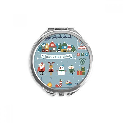 Miroir de maquillage festival de bonhomme de neige miroir de poche rond compact portable