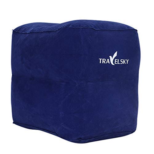 2 Layer Inflatable Travel Footrest Pillow, Foot and Leg Rest Travel
