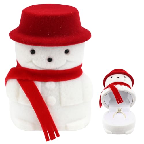 Fadcaer Christmas Jewelry Gifts Boxes, Christmas Earring Ring Necklace Box christmas Tree Pendant Gift Boxes Engagement Trinket Box Gift Packaging Accessories Storage for Festival (Snowman)