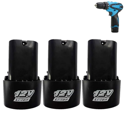 Image of Universal Replacement 12V Cordless Drill Battery for Replacement Battery for Cordless Drill DC121 (3Pcs 12V Lithium-ion Battery 1.5Ah)