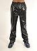 SCREENSHOT-P61300 Mens PU Urban Premium Track Pants - Vegan Leather Athletic Active Streetwear Fashion Bottoms-Black-Medium
