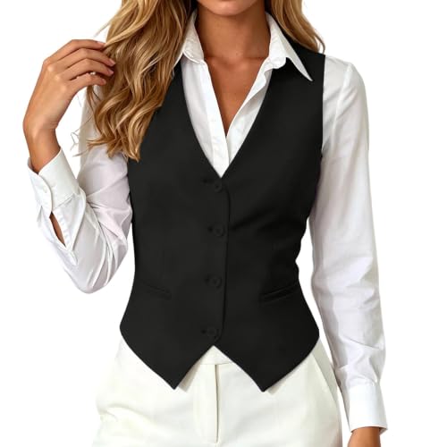 Chaqueta sin mangas de punto liso ajustado prenda exterior de otoño