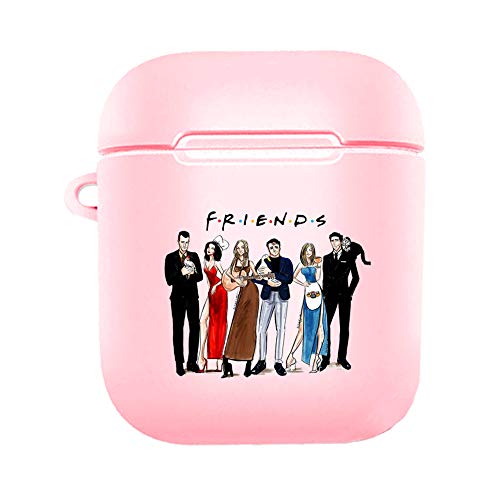 Friends airpods case,Friends Tv Show Merchandise,Best Gift for Sending Good Friends - Pink Hard Shell Accessories Compatible with Apple AirPods