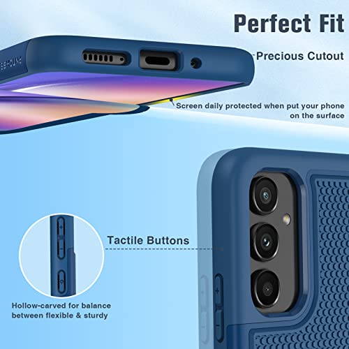 Image of FNTCASE for Galaxy A54-5G Phone Case - Samsung Military Grade Drop Protection, 14ft Drop Tested, Screen Protector Included, Anti-Slip Matte Textured, TPU+PC Dual Layer Shockproof Cover (Blue)
