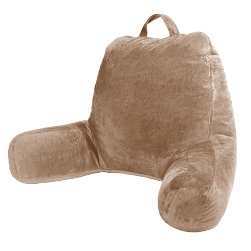 Image of Sasttie Reading Pillow for Bed, Back Pillow for Sitting Up, Light Brown