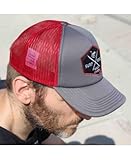 Surf Monkey® - Adjustable Padded Trucker Cap with Mesh - Men/Woman Caps Red - Image 4