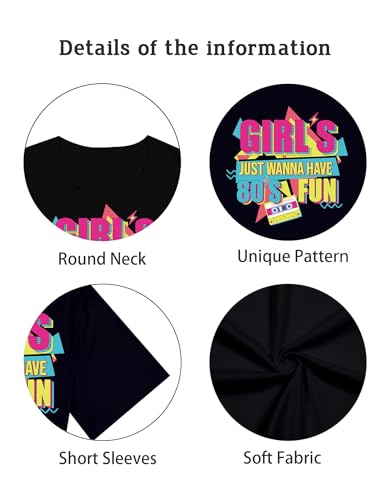 80s Shirts for Women Vintage 90s Outfits Party 80s Shirt Retro 80's Outfit Disco Music Tops 1980s Themed Gift4