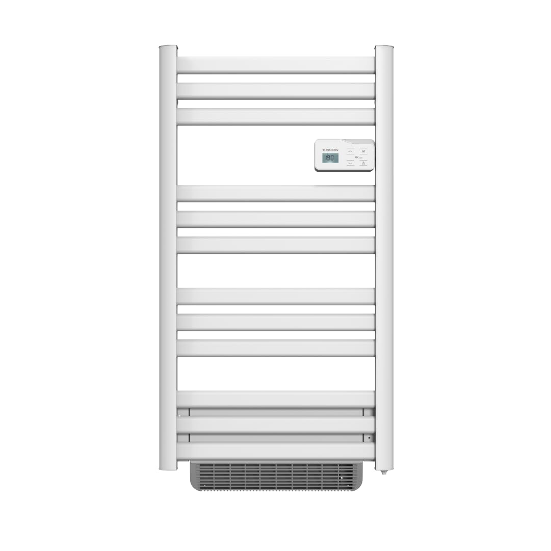 THOMSON - Sèche-​serviette électrique sans fluide connecté WiFi avec soufflerie 500 + 1000W Thomson COSMO blanc