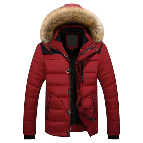 Doudoune à capuche en fausse fourrure homme veste rembourrée et manteau hiver chaud