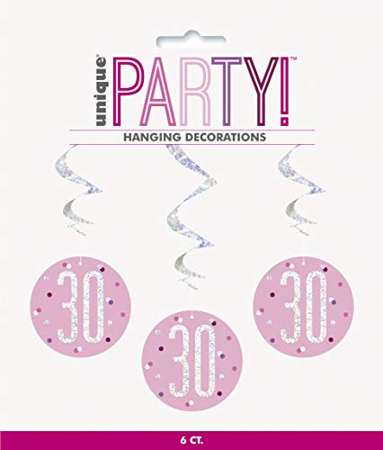 30TH BIRTHDAY HANGING DECORATION (NEW UNIQUE PINK hol) by Every-occasion-party-supplies