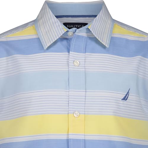 Image of Nautica Boys Short Sleeve Woven Button-Down Shirt. Light Weight & Breathable