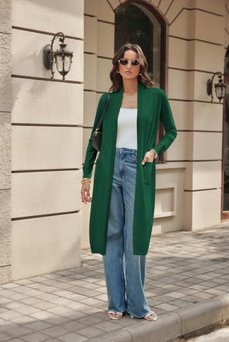 Image of GRACE KARIN Essential Solid Open Front Maxi Long Knitted Cardigan Sweater for Women