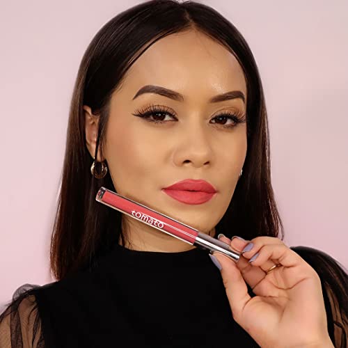 Image of FLiCKA Tomato Liquid Lipstick| Transfer Proof, Smudge Proof, Non-Sticky, Creamy Lightweight Lipstick For Women, Shade 7, 2ml