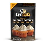 TruEats Cupcake & Cake Mix - French Vanilla: Low Glycemic, Protein & Fiber Rich, Gluten & Grain Free, Diabetic Friendly, Vegan Friendly, Dairy Free, Plant Based, Sweetened with Monk Fruit Sweetener