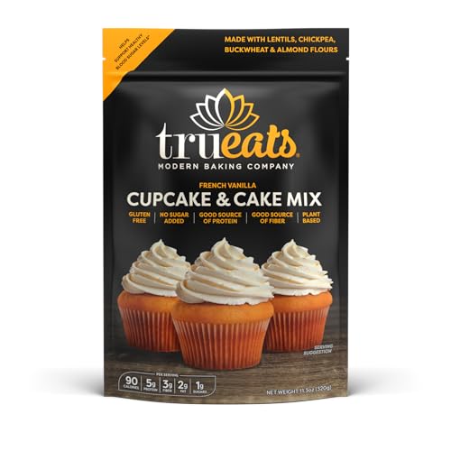 Trueats Cupcake & Cake Mix - French Vanilla: Low Glycemic, Protein & Fiber Rich, Gluten & Grain Free, Diabetic Friendly, Vegan Friendly cover