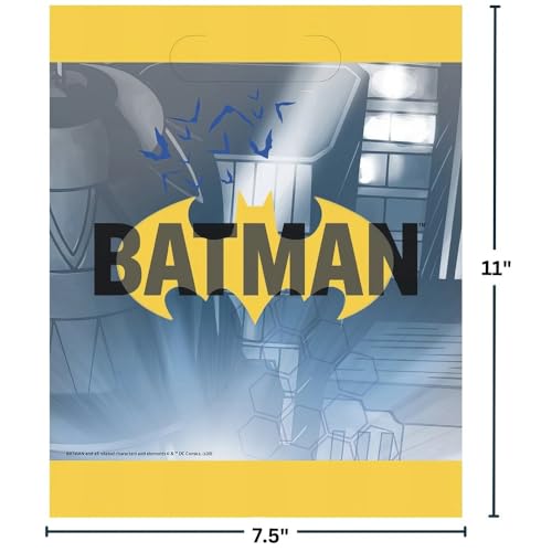 Batman Multicolor Loot Bags (Pack of 8) - Ultimate Superhero Accessory for Birthdays & Celebrations