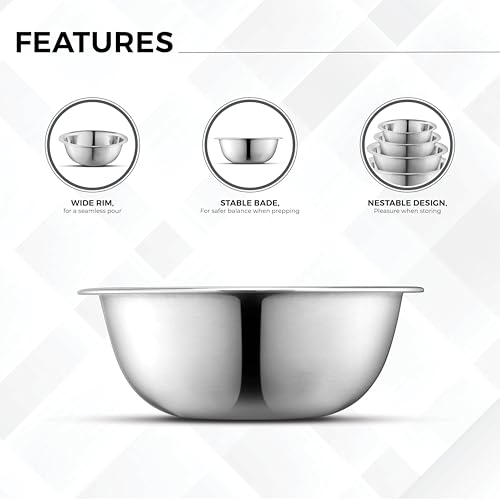 Set de 6 Tazones de Acero Inoxidable Premium para Mezclar miniatura 5