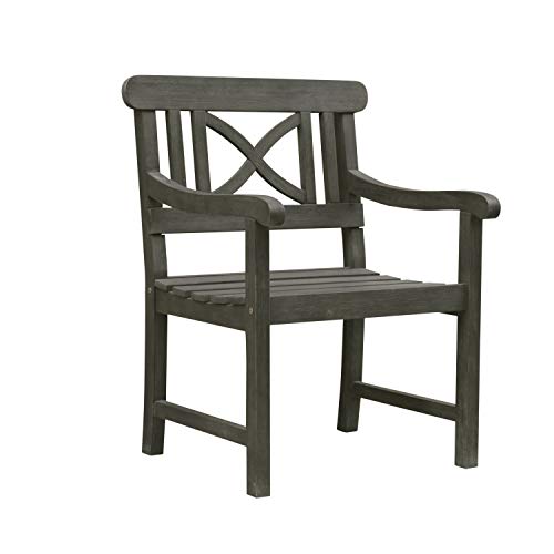Vifah V1298 Renaissance Outdoor Hand-Scraped Hardwood Armchair #TOP3