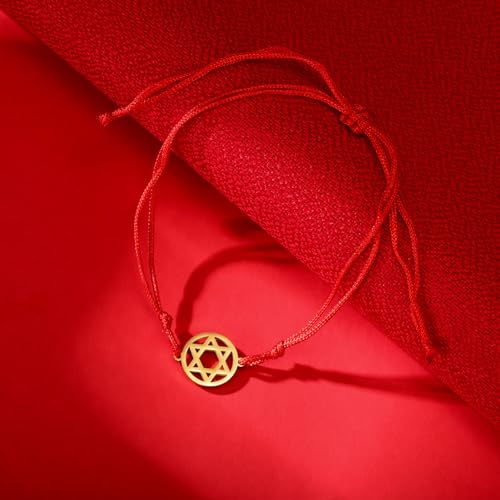 Dreamtimes Star of David Bracelet Stainless Steel Hexagram Pendant Jewish Bracelet Star of David Jewish Jewelry for Women Mens3