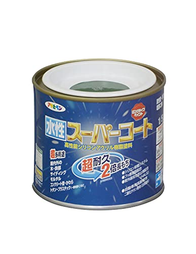 アサヒペン ペンキ 水性スーパーコート 水性多用途 緑 1/5L