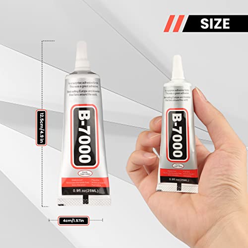 B7000 Glue,25ML Super Glue Transparent Paste Adhesive MOHEGIA Multi-Function Glues Suitable for Phone Jewelry Glass Wood Metal Fabric