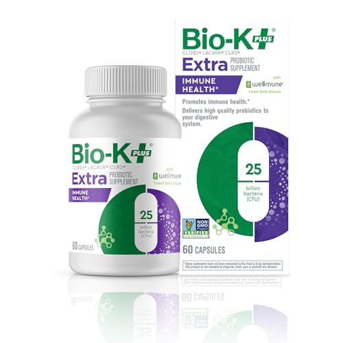 Bio K+ Vegan Probiotics for Immune Health, with Wellmune – Probiotic Supplement to Support...