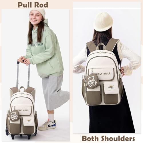 Image of PALAY School Backpack with Wheels for Boys and Girls,Children's Backpacks Primary School Bags with Wheels Backpack for Girls Lightweight