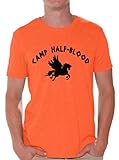 Funny Ugly Christmas Sweater Men's Camp Half Blood T Shirt for Men Greek Demigod Shirts Orange 4XL