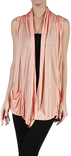 Image of ToBeInStyle Womens Open Front Casual Shrug Lightweight Layering Cardigan Sleeveless or Short Sleeve