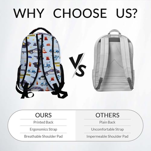 Boys Backpack - School Bookbag - Backpack for Kids - Car Back Pack for Boys 6-8, 17 Inch Toddlers Schoolbag 6