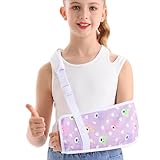 Kids Arm Sling for Broken Arm Torn Rotator Cuff Shoulder Elbow Wrist injury Printed Pediatric Child Toddler Brace Support for Children Girls with Lovely Bear (Small)