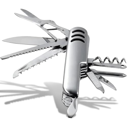 Canivete Suiço Multifuncional Inox 10 em 1 Portátil Dobrável Ferramenta Camping Pesca Viagem Sobrevivência Corte Abridor Tesoura Chave Phillips Saca Rolhas Serra Compacto (1)