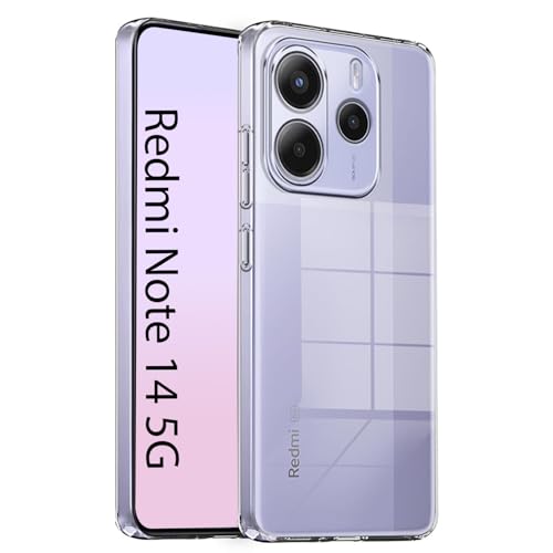 Image of KACA Clear Back Cover Case for Redmi Note 14 5G |Case for Redmi Note 14 5G|Shockproof Bumper TPU Protective Design - Transparent
