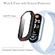 KZIOACSH [2 Stück] Cover für Xiaomi Smart Band 9/Band 9 NFC+ Glasfolie, Schutzhülle für TPU Displayschutzfolie [vollständige Abdeckung] gehärtetes Glas - (Schwarz + Transparent)