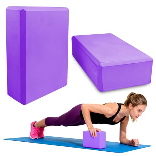 Image of Lixiluxia Yoga Block Set of 2, Yoga Blocks, Non-Slip, EVA Foam, Purple